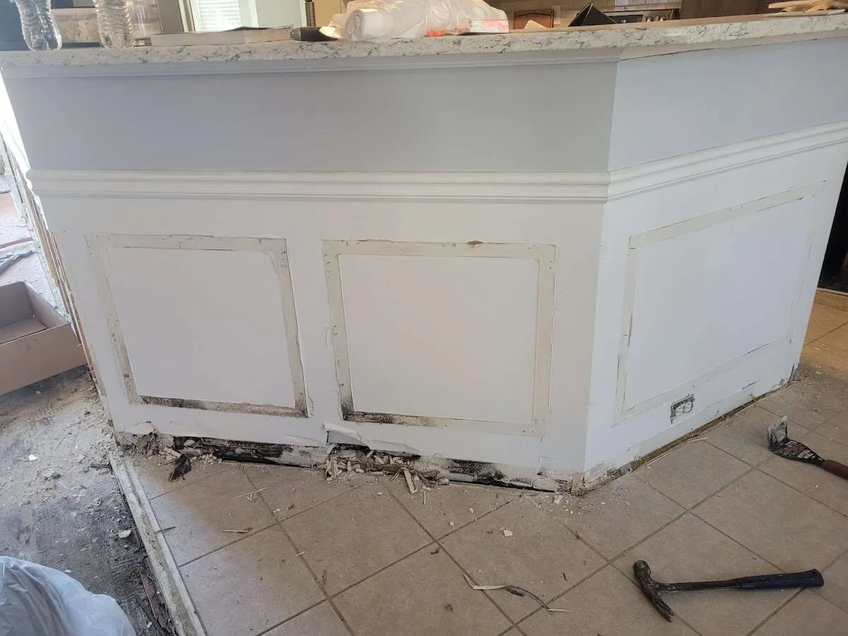Water damage and mold on kitchen during Storm Damage Restoration in Homewood